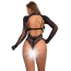 Боді Star Night Leopard Mesh Rhinestone Bodysuit, чорне - Фото №3