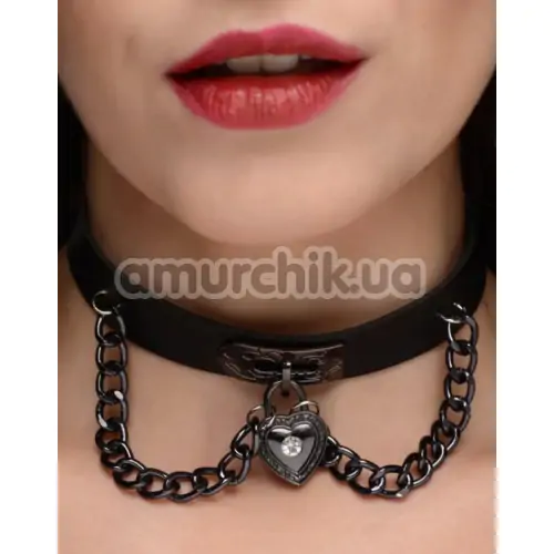 Ошейник Master Series Gothic Heart, черный