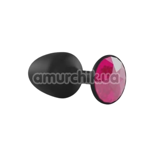 Анальная пробка с розовым кристаллом Dorcel Geisha Plug M, черная