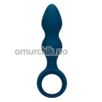 Анальная пробка Loveline Medium Teardrop Shaped Anal Plug, синяя - Фото №1