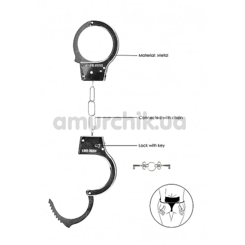 Наручники Ouch! Beginner's Handcuffs, серебристые