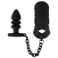 Пояс вірності з анальною пробкою Black Velvets Cock Cage With A Butt Plug, чорний - Фото №3