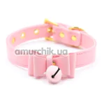 Ошейник с колокольчиком DS Fetish Collar With Bell, розовый - Фото №1