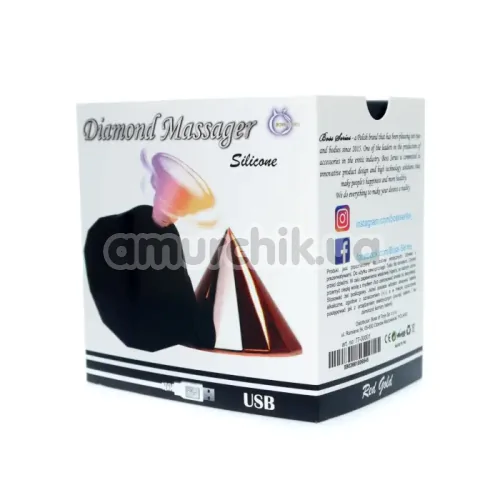 Симулятор орального сексу для жінок Diamond Massager, темно-золотий