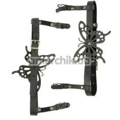 Подвязки для чулок Love Style S10B Leather, черные - Фото №1
