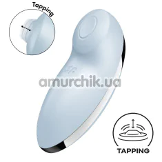 Кліторальний вібратор з пульсацією Satisfyer Tap & Climax 2, блакитний - Фото №1
