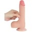 Фаллоимитатор Sliding-Skin Dual Layer Dong 7.5 с мошонкой, телесный - Фото №6