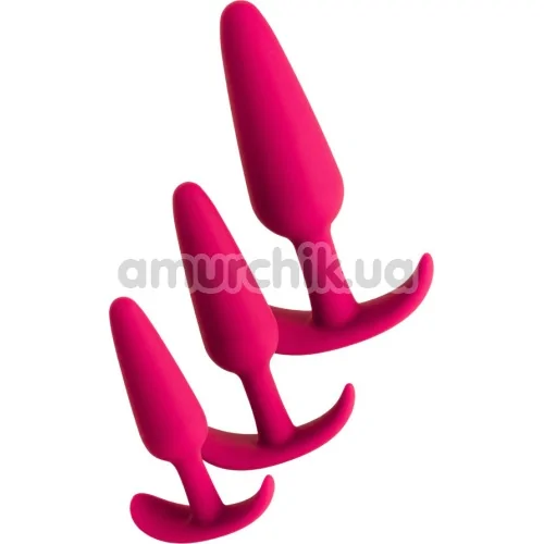 Набір з 3 анальних пробок  Toyfa Popo Pleasure 731332, фіолетовий