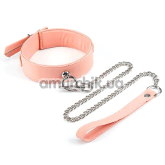 Ошейник с поводком Liebe Seele Dark Candy Pink Collar with Chain Leash, розовый - Фото №1