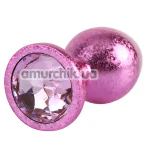 Анальная пробка с розовым кристаллом Matrix Mont Nebula Pink Gem Metal Plug M, розовая - Фото №1