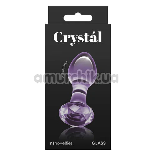 Анальна пробка Crystal Glass Gem, фіолетова