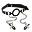 Кляп із затискачами для сосків DS Fetish Silicone Style Ring Gag, чорний - Фото №1