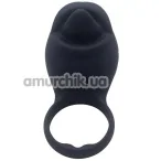 Віброкільце Silicone Love Ring Tongue, чорне - Фото №1