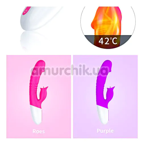 Вібратор з підігрівом FoxShow Silicone Heating Vibrator, фіолетовий