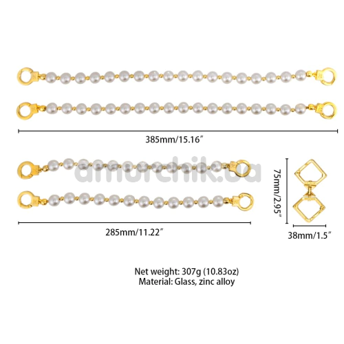 Фіксатори для рук і ніг Lockink Sevanda Pearl Handcuffs & Anklecuffs, білі