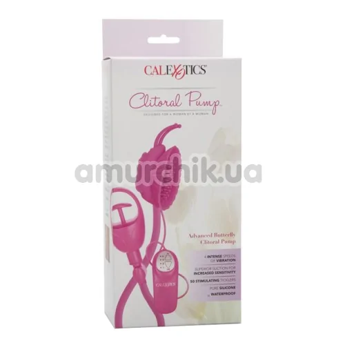Вакуумна помпа для клітора з вібрацією Advanced Butterfly Clitoral Pump, рожева