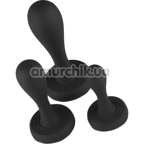 Набор из 3 анальных пробок Buttr Bootcamp Butt Kickers, черный