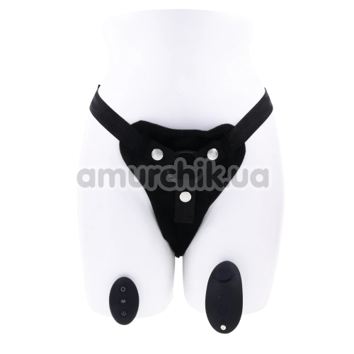 Трусики для страпона с вибрацией Sportsheets Hidden Pocket Strap On With Remote Control Vibrator, черные - Фото №1