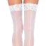 Чулки Leg Avenue One Size Nuna Sheer Thigh High Stockings, белые - Фото №2