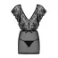 Комплект Obsessive Merossa Chemise, чёрный: пеньюар + трусики-стринги - Фото №6