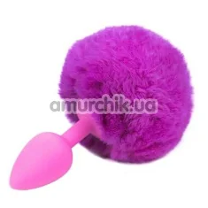 Анальная пробка с розовым хвостиком Honey Bunny Tail, розовая - Фото №1