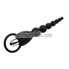 Анальная цепочка с вибрацией Black Mont Elite Power Beads, черная - Фото №1