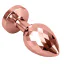 Анальная пробка с прозрачным кристаллом Seamless Butt Plug Starting Large, розово-золотая - Фото №2
