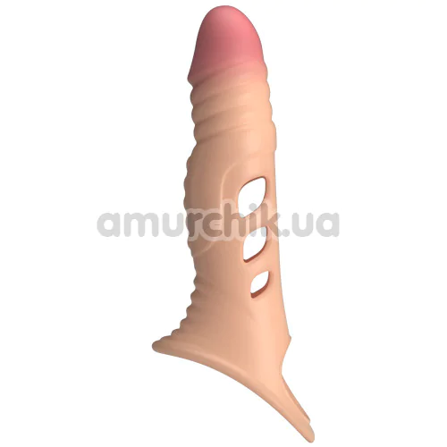 Насадка на пенис с вибрацией Pretty Love Penis Sleeve 026241Z, телесная