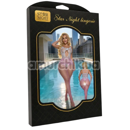 Комбинезон Star Night Pastel Bow Bodystocking, розово-белый