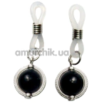 Прикраси для сосків Art of Sex Silver Day, чорні - Фото №1