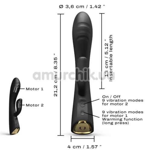 Вибратор с подогревом Dorcel Flexi Rabbit, черный