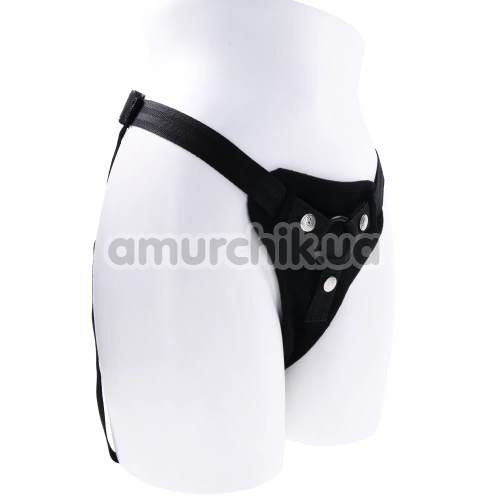 Трусики для страпона с вибрацией Sportsheets Hidden Pocket Strap On With Remote Control Vibrator, черные