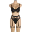 Комплект Star Night Ring & Strap Set, черный: бюстгальтер + трусики-стринги + пояс для чулок - Фото №10