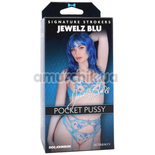 Искусственная вагина Signature Strokers Jewelz Blu Pocket Pussy, телесная