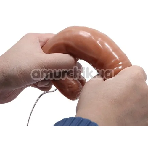 Страпон с вибрацией Ultra Passionate Harness Realdeal Penis Strap On, коричневый