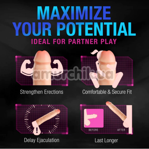 Насадка на пенис Performance Plus 8.5 Tenacity Penis Extender, телесная