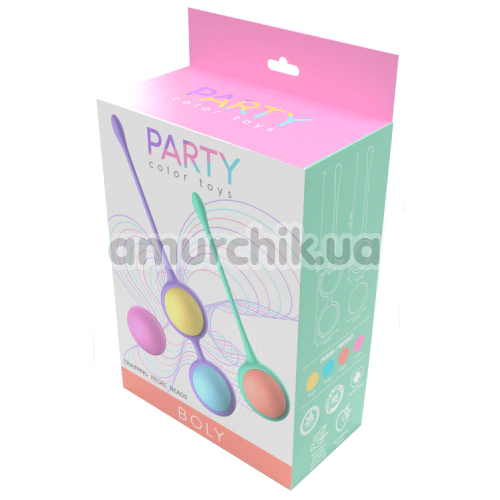 Набор вагинальных шариков Party Color Toys Boly, радужный