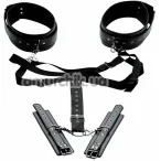 Бондажный набор Master Series Acquire Easy Access Thigh Harness With Wrist Cuffs, черный - Фото №1