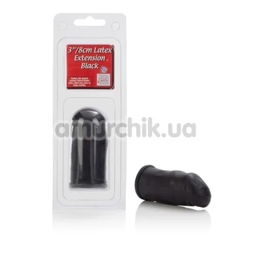Насадка-подовжувач члена Latex Extension - Smooth Cock Heads, чорна