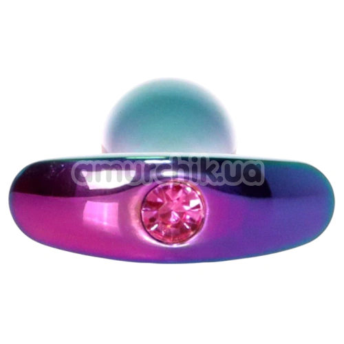 Анальна пробка з рожевим кристалом Exclusivity Jewellery Multicolour Straight Plug М, мультиколірна