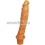 Вибратор Erolin Vibro Erogen Collection 23х4.5 см с отростком, телесный - Фото №1