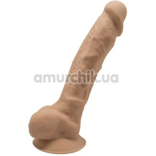 Фалоімітатор Silexd Premium Silicone Dildo Model 1 Size 9, карамельний - Фото №1