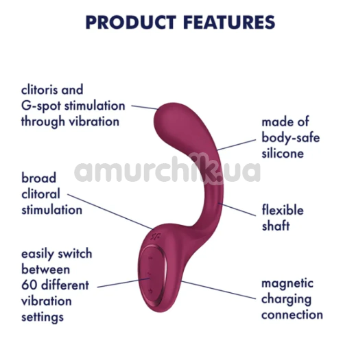 Вибратор для точки G Satisfyer G For Goddess 2, бордовый