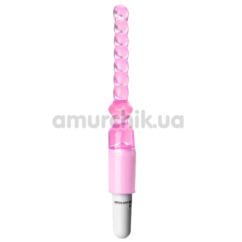 Анальный вибратор Vibrator с шариками, розовый - Фото №1