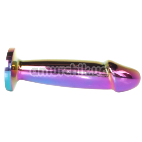 Анальная пробка с радужным кристаллом Exclusivity Jewellery Multicolour Penis Plug М, радужная