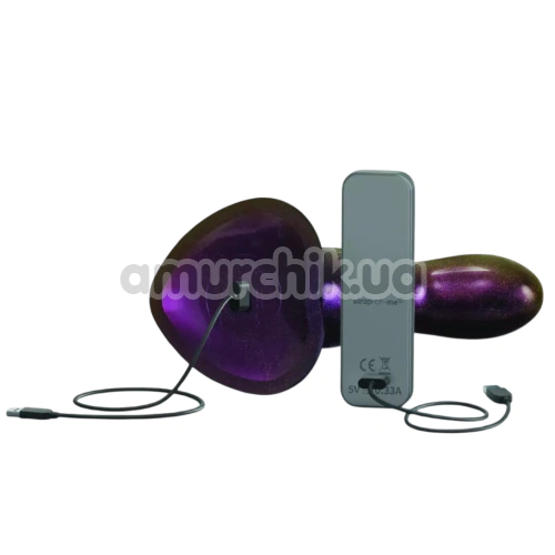 Вібратор для точки G Strap-On-Me Fingering & Vibrating Dildo M, фіолетовий