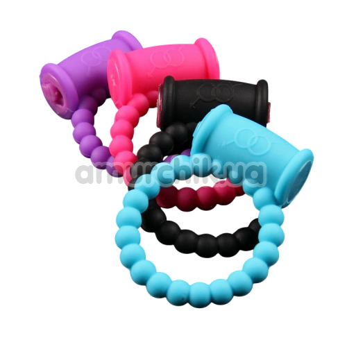 Виброкольцо для члена Hision Beads Ring, розовое