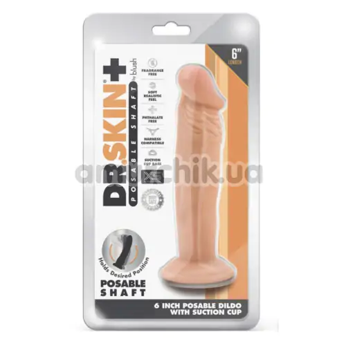 Фаллоимитатор Dr. Skin Posable Shaft 6, телесный