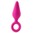 Анальна пробка Alume Silicone Teardrop Anal Plug With Ring M, рожева - Фото №1