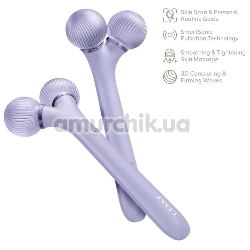 Ультразвуковий масажер для обличчя Geske Sonic Facial Roller 4 in 1, бузковий